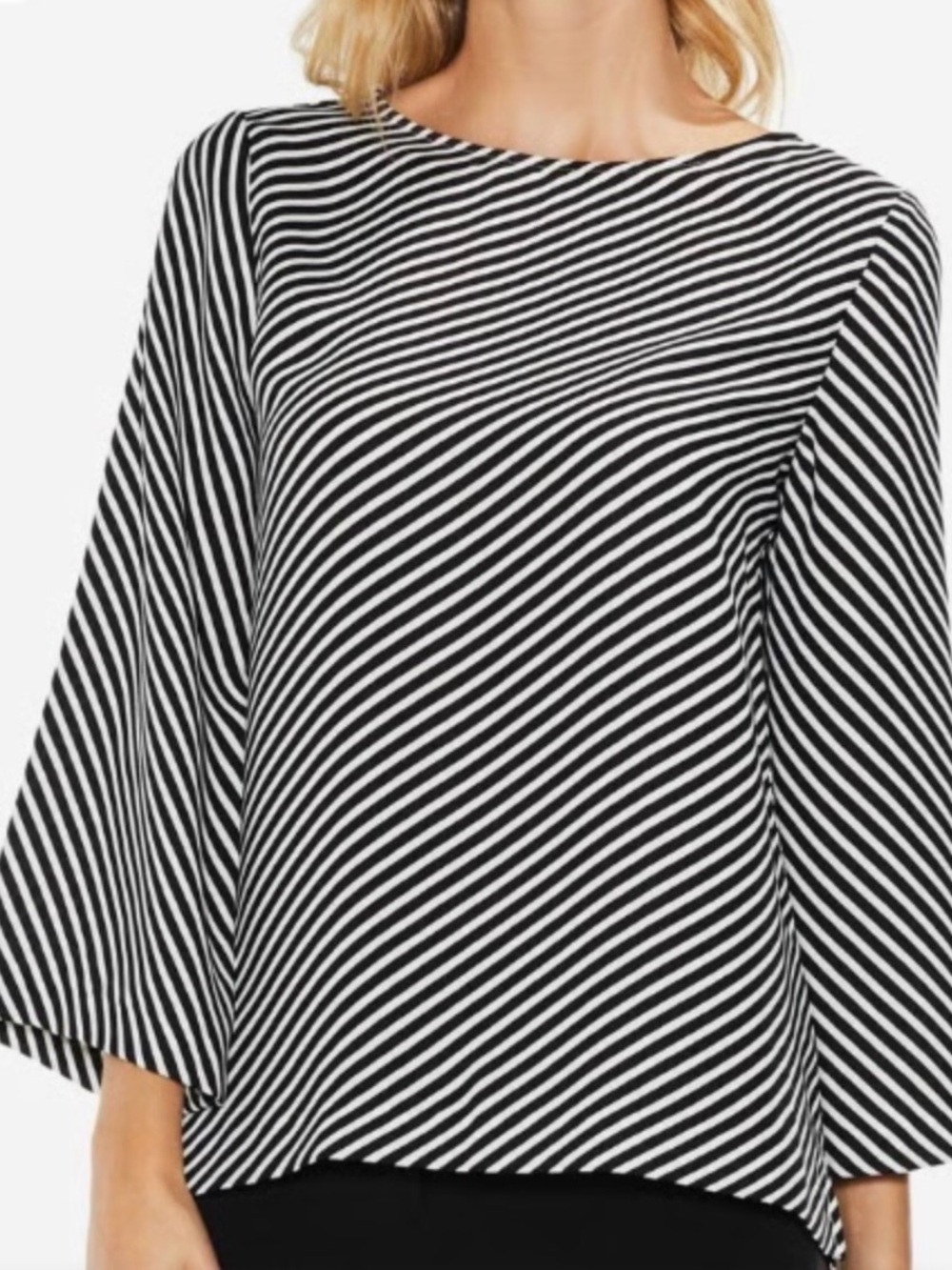 Vince Camuto Black and White Striped Top